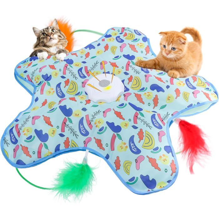 Jouet interactif pour chat avec 3 bâtons interchangeables jouet rechargeable pour chat silencieux 1200mah