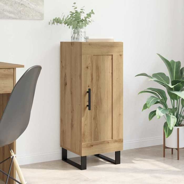 {Marron}Buffet bahut - Moderne-design - bois dingénierie - chêne artisanal - 1 porte - avec poignées - 34x34 5x90 cm 36obn39x