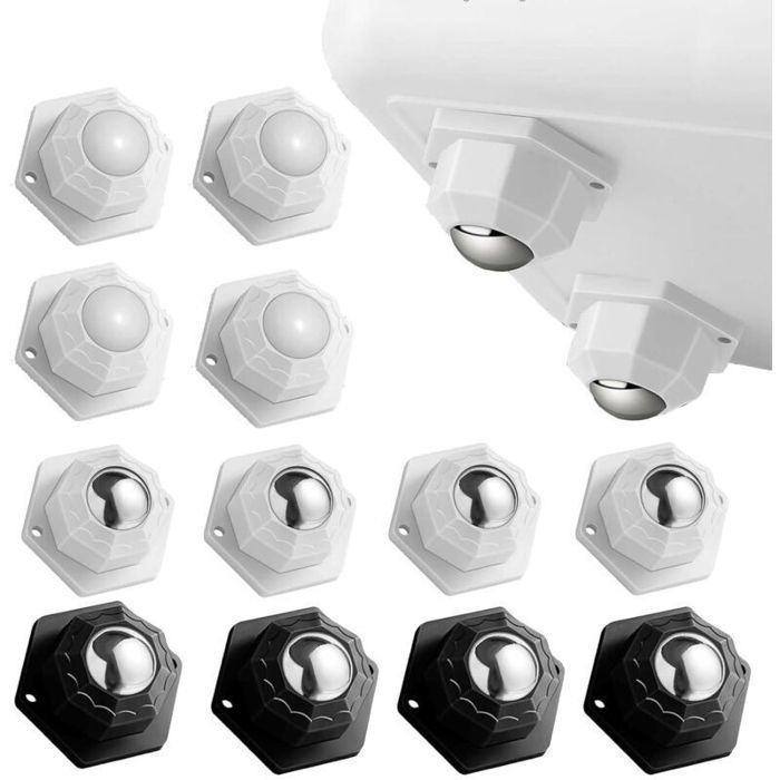 12pcs Roulettes Meubles – Charge 400kg Pivotantes 360° Design Octogonal – Pour Canapé Armoire Cuisine