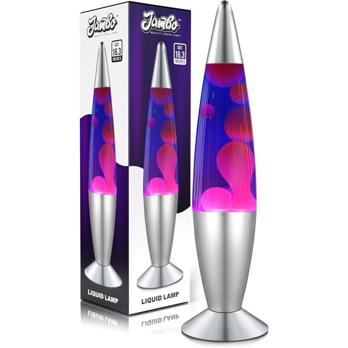 Lampe à Lava 40cm Bleue Cire Violette Lumière Relaxante Décoration Salon Chambre Bureau Veilleuse SOLUTION POUR DESINCRUSTATION