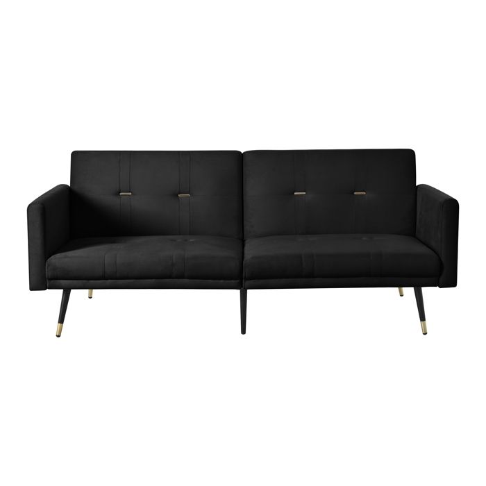 Canapé-lit 2-en-1 canapé pliant multifonctionnel avec dossier réglable noir 164 × 89 × 70 cm