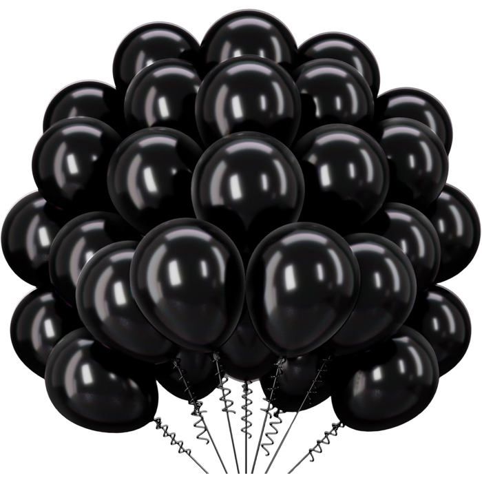 Ballons Noir 62 Pièces Ballons Anniversaire Noir Mat Ballon de Baudruche Helium Ballon pour Decoration Anniversaire 12 Pouces