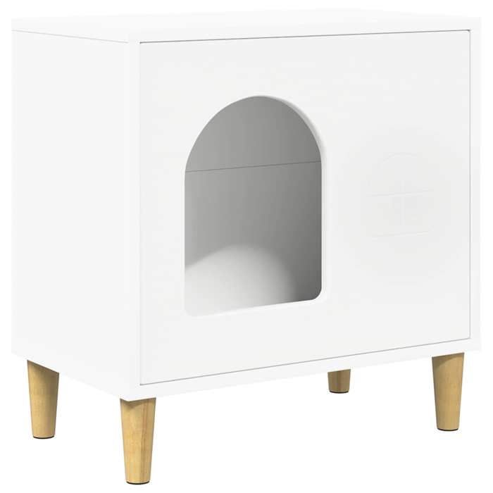 Maison pour chat - UU - 51x30x52 cm - Blanc - bois dingénierie - Construction robuste - Charge maximale 60 kg 61405 Maison pour chat - UU - 51x30x52 cm - Blanc - bois dingénierie - Construction robuste - Charge maximale 60 kg 61405