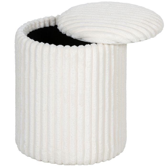 Pouf coffre - Tabouret de rangement - Couvercle réversible - Blanc - Montage non requis - Dimensions 35 x 35 x 45 cm - ZENLINKJH