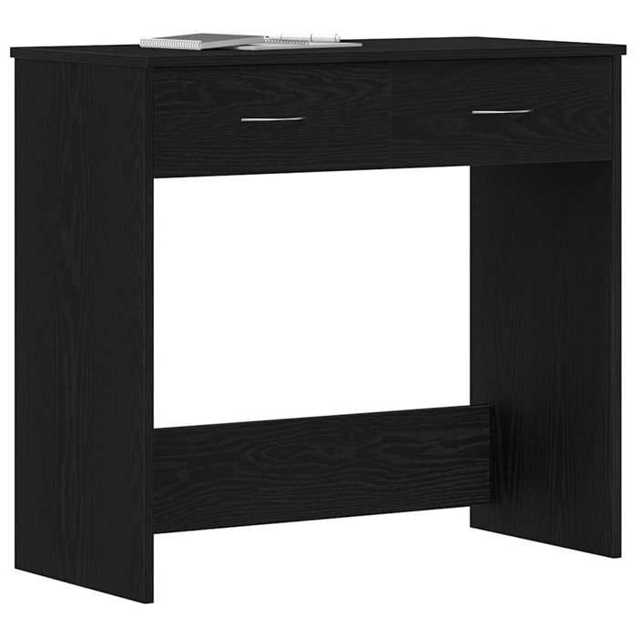 Noir Bureau avec tiroir Chêne noir 80x40x75 cm Bois dingénierie - Meuble de bureau &13690