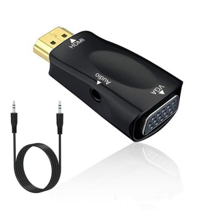 Convertisseur HDMI Vers VGA Avec Prise Jack Audio 1080P - Prix Pas Cher
