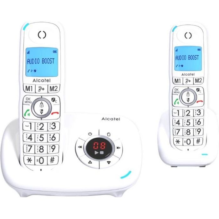 ALCATEL Téléphone sans fil XL585 Voice Duo Blanc