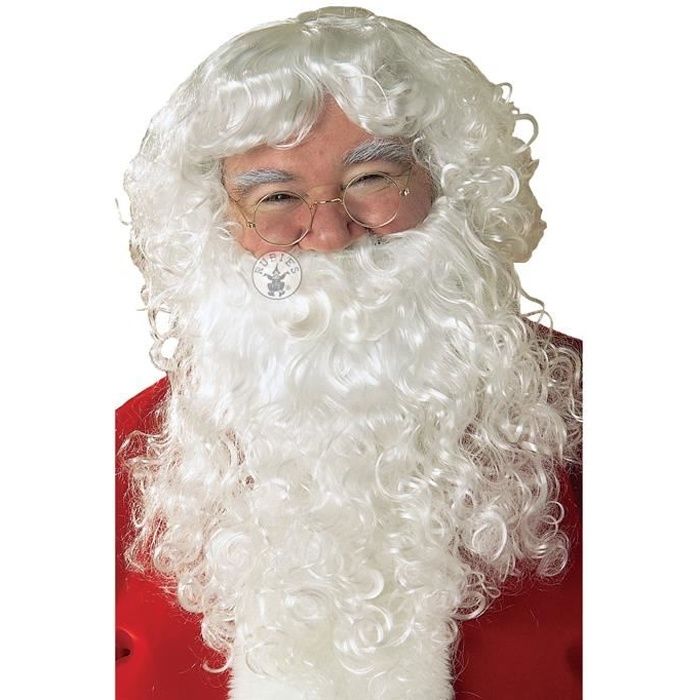 Déguisement Père Noël - Barbe et perruque luxe adulte - Blanc
