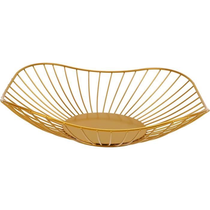 Plat En Laiton Art Déco - Panier à Fruits Géométrique Ancien France (1920-1949)