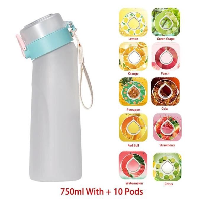 Gourde Farmty 720 Ml Avec 7 Capsules Arômes – Bouteille D’eau Fruitée, 0 Sucre, Paille Incluse, Parfaite Pour Le Sport Ou Les Balades (violet)