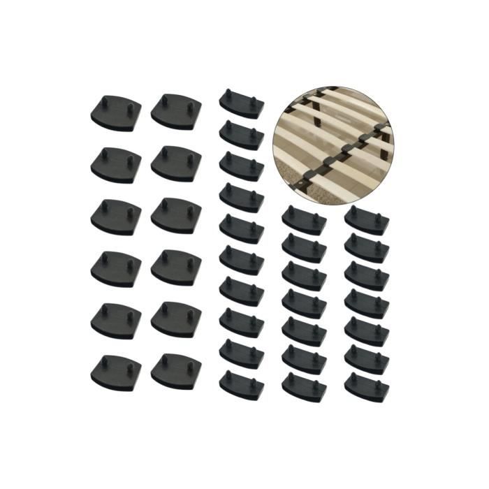 Kit De Supports Et Capuchons Pour Lattes De Lit - 36 Pièces - Pour Lit Simple, Double, Queen, King - Plastique Noir