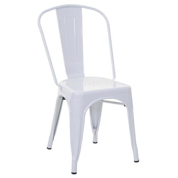 chaise de salle à manger style industriel factory metal blanc