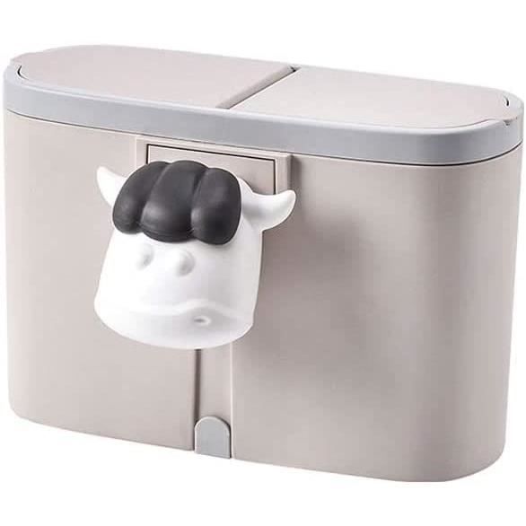 Mini Poubelle De Bureau Avec Couvercle - Tevimpeya - Vert Foncé - Idéal Bureau, Salle De Bain, Chambre