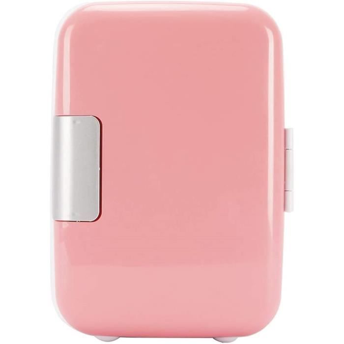 Cotonlilac 4L Mini réfrigérateur pour voiture à double usage réfrigérateur à faible bruit pour voiture réfrigérateur congélateur glacière froide boîte thermique de stockage Rose 