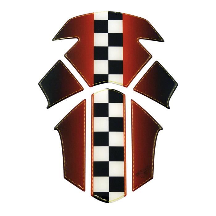 Protection Réservoir Moto 3D 4R - Adhésive Transparente Rouge, 19x13cm