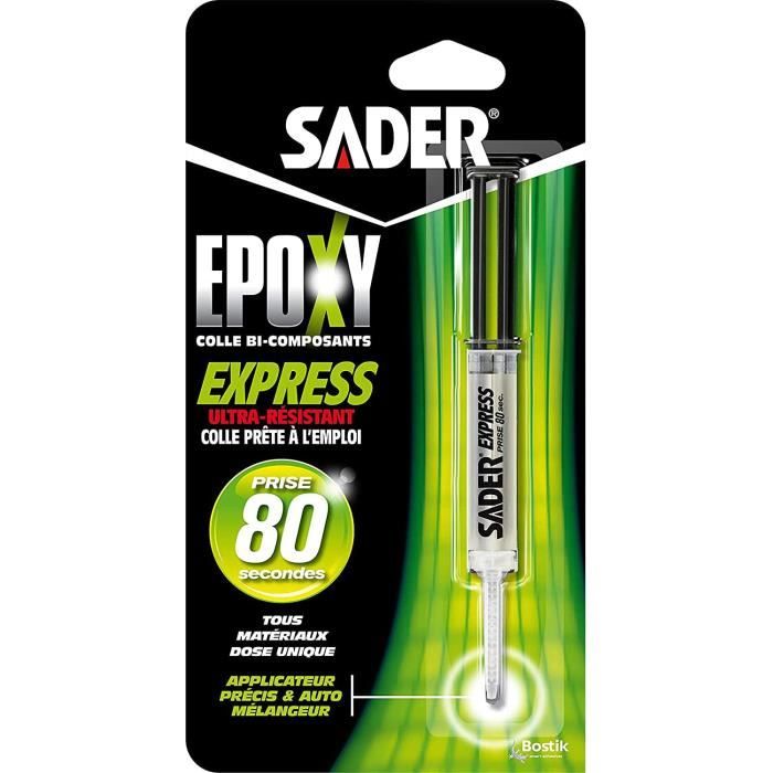 Colle Epoxy Sader Flex Resist Bi-composant 10g – Transparent, Tous Matériaux, Rapide
