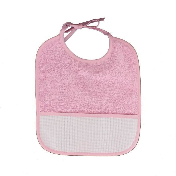 Bavoir A Broder Coloris Rose Avec Poche Taille 6 Mois 1 An Cdiscount Beaux Arts Et Loisirs Creatifs