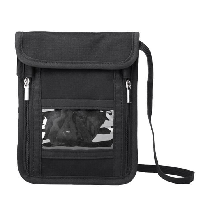 Pochette De Voyage Anti-vol Cou MMY-Pochette De Voyage Avec Porte Passeport Avec Bloqueur RFID Anti–vol Pour/Passeport/Papiers D Pochette Voyage