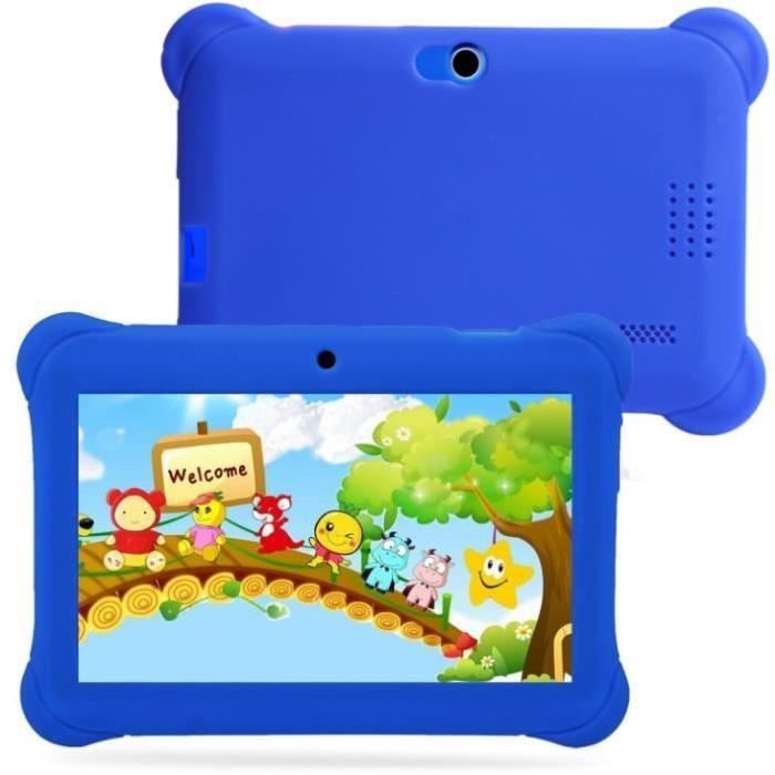 Q88 tablette tactile cadeau noel pour enfant + bleu housse coque 