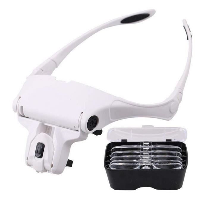 Lunette Loupe Frontale Grossissante Eclairage LED Bijoutier Travaux de Précisio