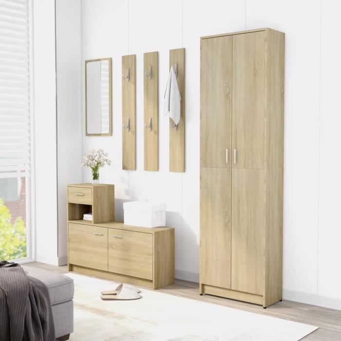 Garde Robe De Couloir Armoire De Chambre Moderne Chene Sonoma 55x25x189 Cm Agglomere Achat Vente Armoire De Chambre Garde Robe De Couloir Armoire Soldes Sur Cdiscount Des Le 20 Janvier Cdiscount