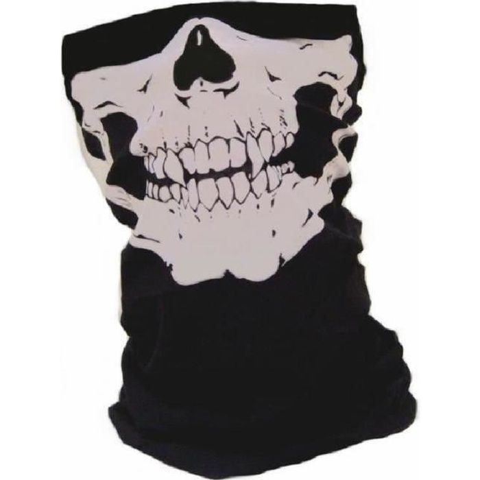 Cache cou foulard bandeau cagoule squelette moto velo manifestation activité 