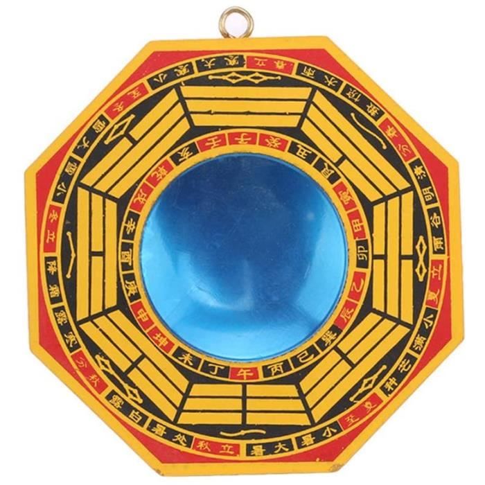 Miroir Bagua Feng Shui Hztyyier - 3 Pouces Laiton - Pour Éloigner Mauvais Esprits - Décoration Murale
