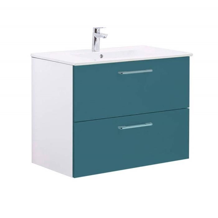 Meuble De Salle De Bain Happy Ensemble Moderne 2 Tiroirs 80 X