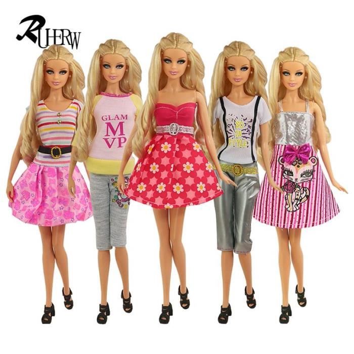 Robes De Barbie Mattel, Nouvelle Mode Originale, Vêtements, Accessoires,  Jouets Mignons Pour Filles, Cadeau D'anniversaire Et De Noël Pour Enfants,  2021 - Poupées Accessoires - AliExpress