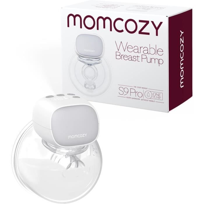 Tire-Lait Électrique Momcozy S9 Pro - Portable Mains Libres, 2 Modes 9 Niveaux, Batterie Longue Durée (24mm, Rose)