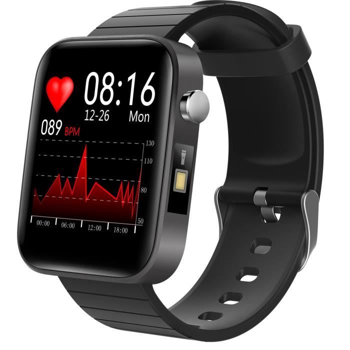Montre Connectée Bemi CID Grise avec Lampe Torche Thermomètre et Surveillance Cardiaque