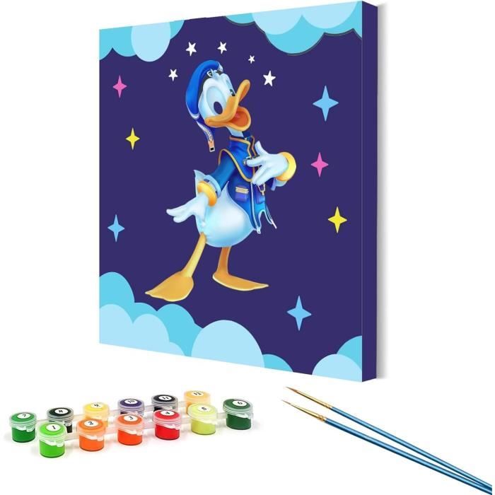 Zimrobin Peinture Par Numéros Enfant 13x18cm - Kit Créatif Avec Cadre, 3 Pinceaux Et Peintures Acryliques (Magnifique Paon)