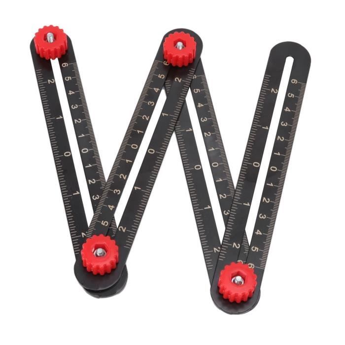 Règle à Mesurer Multi-angles En Aluminium - Outil Pliable Pour Traçage (carrelage, Bois) - Double échelle Cm/pouces - 17.5 Cm - 4
