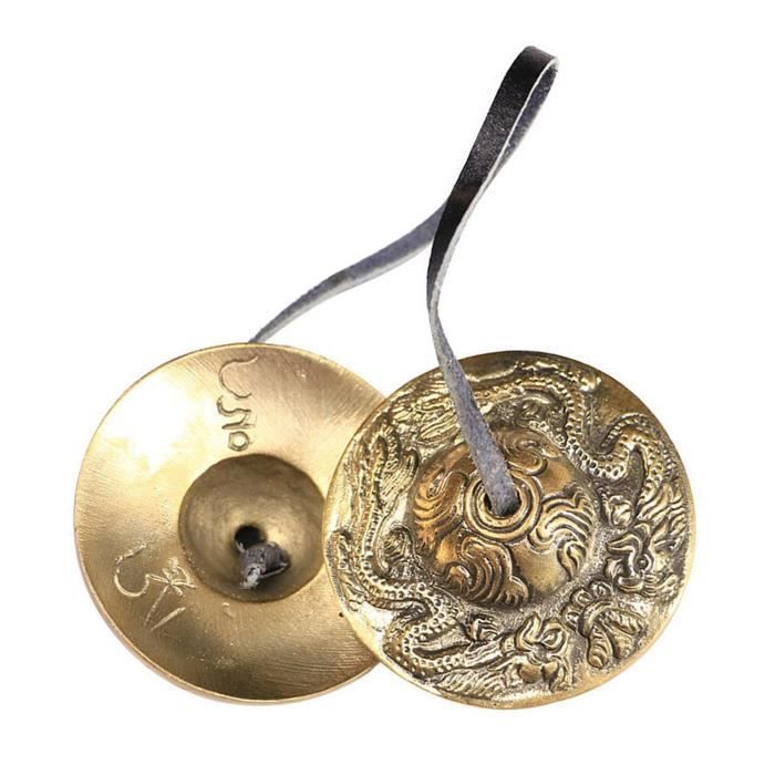 Cloche de cymbale Tingsha fabriquée à la main tibétaine de 6,5 cm