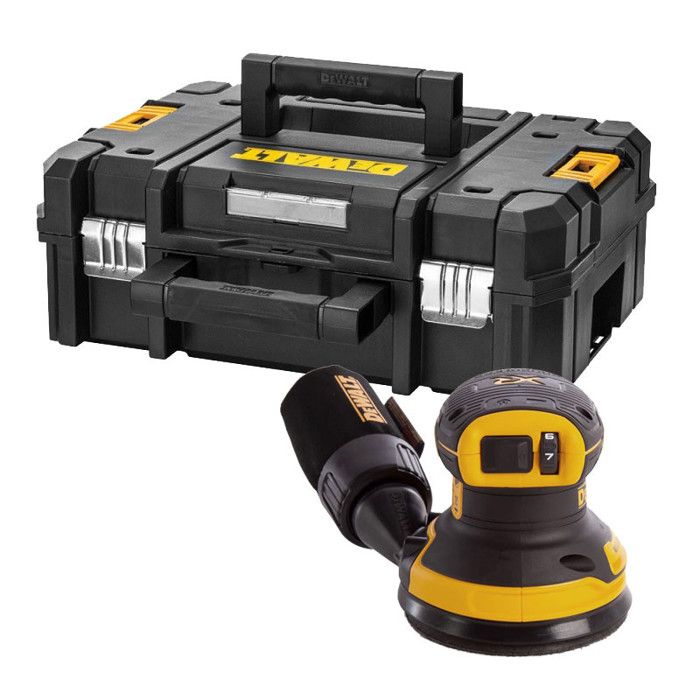 DEWALT Ponceuse excentrique XR 18V brushless appareil électrique sans fil régulateur de vitesse prise en main antidérapante étanche à la poussière DCW210NT XJ