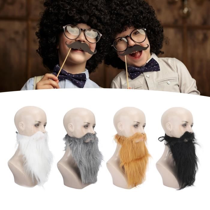 Lot De 2 Fausses Moustaches Adhésives - Noir, Pour Déguisement, Cosplay, Années 80, Carnaval, Humour