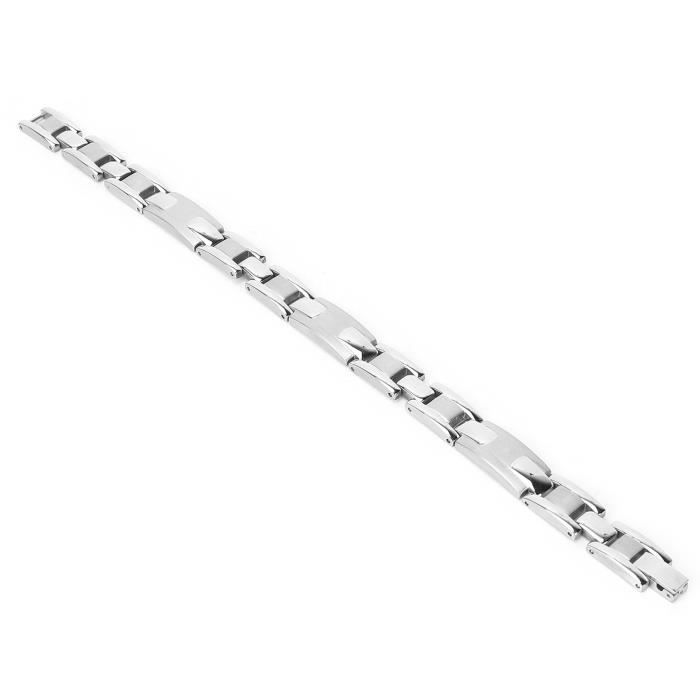 Bracelet Aimanté En Acier Inoxydable Pour Homme Et Femme - Chaîne Brillante, Ajustable, Or Et Argent - 2