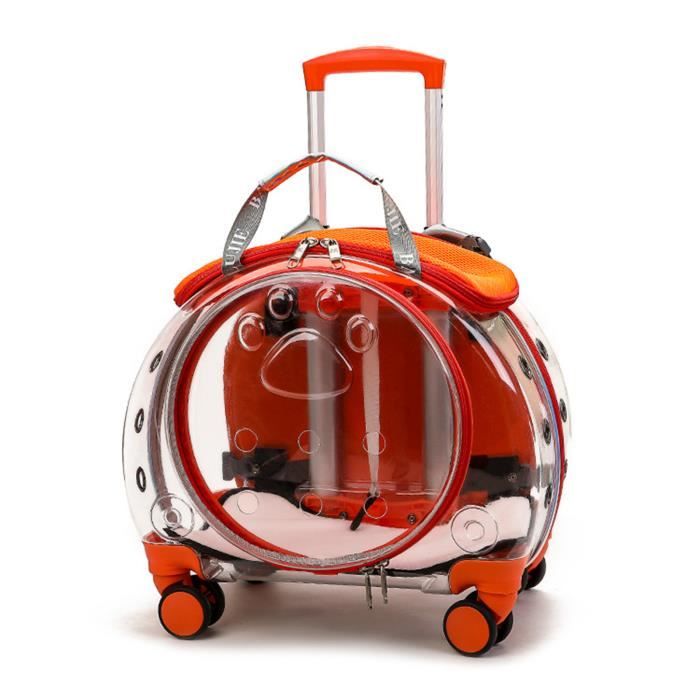 Meilleurs prix pour Valise à roulettes pour animaux de compagnie - FLASIDU - Orange - Mode - Portable - Transparent
