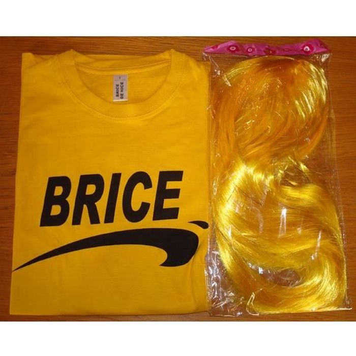 DEGUISEMENT BRICE DE NICE perruque et tee shirt taille L