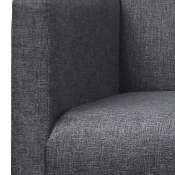 canape - sofa - divan - bao banc avec coussin rembourré tissu hévéa gris foncé - 7358244835562