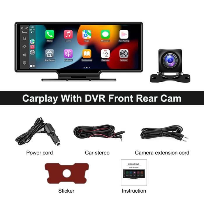 2.5K Car DVR Wireless 10.26'' Dash Camera Carplay & Android Auto