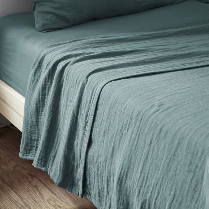 Drap plat 270x300 cm Gaze de coton Canard Drap plat 270x300 cm Gaze de coton Canard