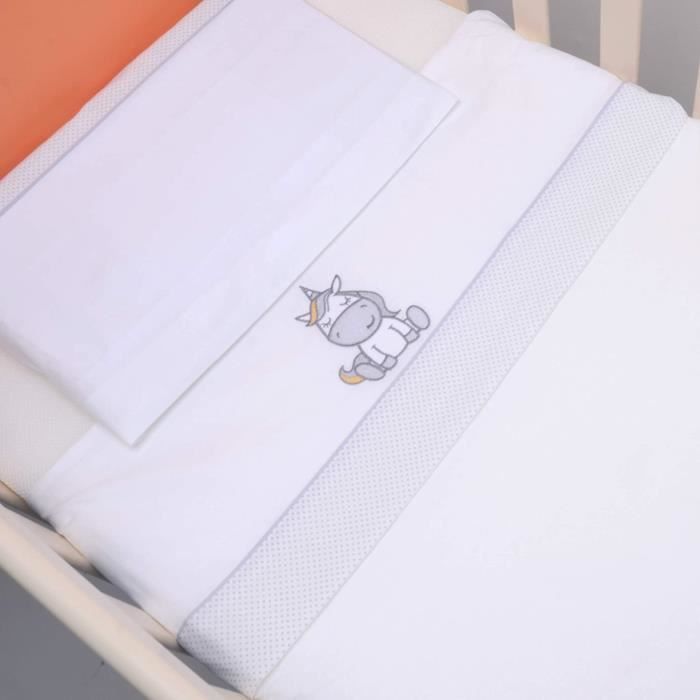 Drap Pour Lit Bebe - Limics24 - Parure 3 Pièces Berceau 50 X 80 Cm 100 %  Coton (Taie D Oreiller + - Cdiscount Maison