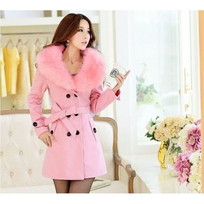 Manteau rose femme pas cher top