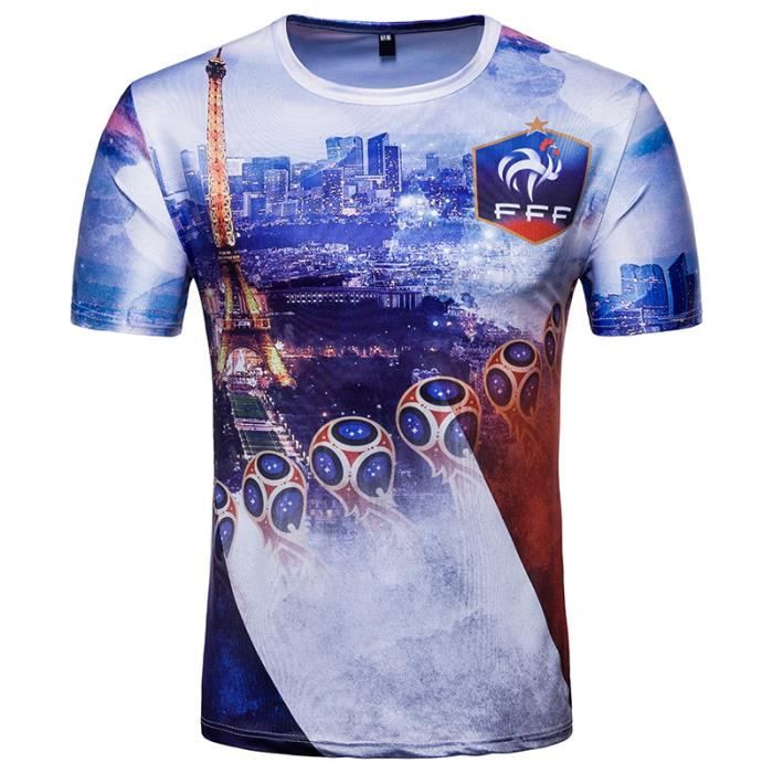 Fifa World Cup équipe France Coupe Du Monde De La Fifa à Manches Courtes Jersey T Shirt édition Souvenir