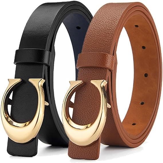 Ceinture Femme Brighton En Cuir Noir/marron - Boucle Argentée - Taille S - Avec Boîte D'origine
