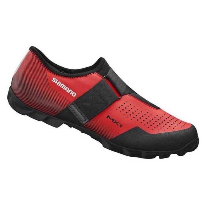 Chaussures de vélo VTT - SHIMANO - SH-MX100 - Rouge - Taille 44 EU - Respirantes