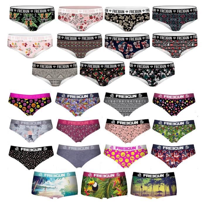 Boxer Shorty FREEGUN Femme en Microfibre Assortiment mod les