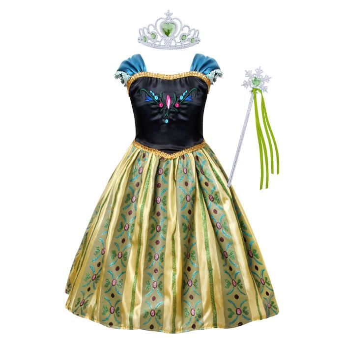 Amzbarley Filles Robe Princesse Couronnement Costume Pour Enfant Carnaval Anniversaire Fete D Anniversaire Fantaisie Robe Vert Vert Cdiscount Pret A Porter