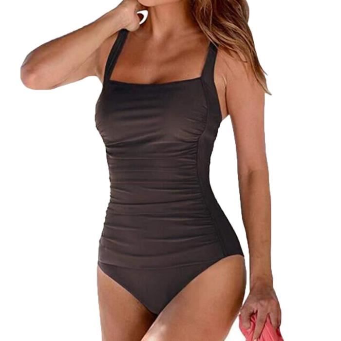 MAILLOT DE BAIN,Maillot de bain sans bretelles à paillettes pour femmes,  ensemble deux pièces, Bandeau, pour - Type Marron Blanc - Cdiscount  Prêt-à-Porter